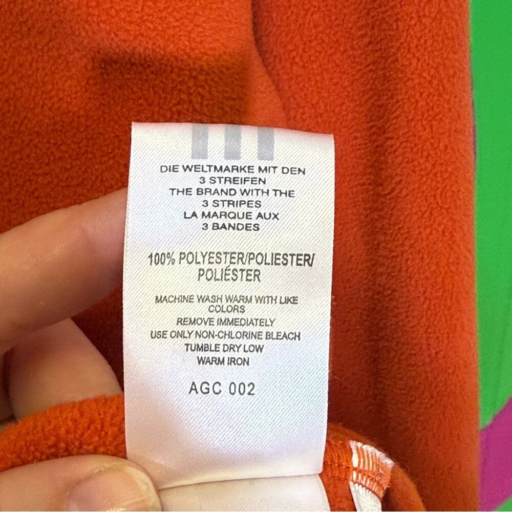Adidas Orange Long Sleeve Fleece Casual Comfort. Size Large. Excellent condition - Picture 5 of 7